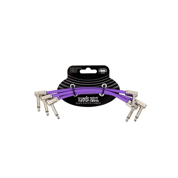 Ernie Ball 6452 Flex Patch Cable Purple 15cm 3pk