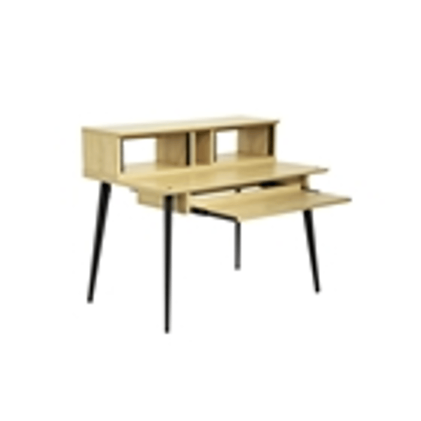 Gator Frameworks GFW-ELITEDESK-MPL Scrivania workstation Elite in acero naturale opaco per studi di registrazione e content creator<br>