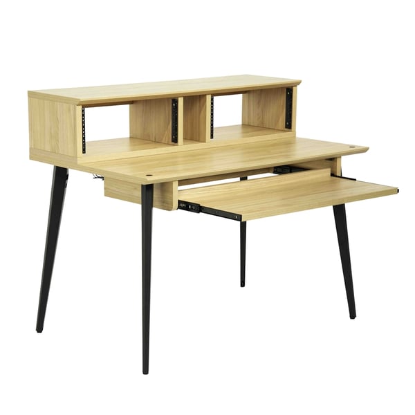 Gator Frameworks GFW-ELITEDESK-MPL Scrivania workstation Elite in acero naturale opaco per studi di registrazione e content creator<br>