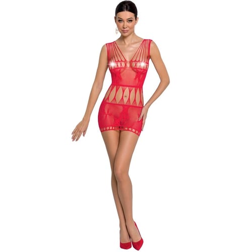 BODYSTOCKING PASSION WOMAN BS090 - ROSSO TAGLIA UNICA