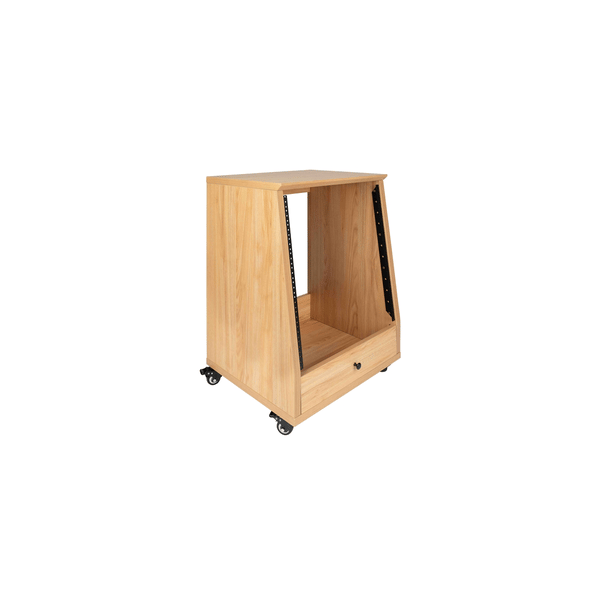 Gator Frameworks GFW-ELITESTUDIORK12-MPL Rack da studio inclinato 12 unità con finitura in acero naturale opaco<br>