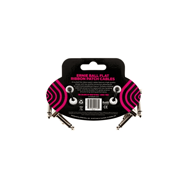 Ernie Ball 6220 Flat Ribbon Patch Cable 7,62 cm Pacco da 3
