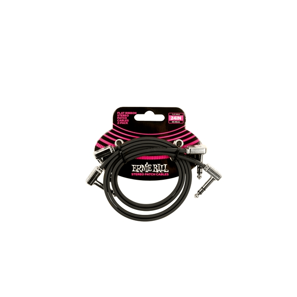Ernie Ball 6406 Flat Ribbon Stereo Patch Cable 60,96cm 2-Pk