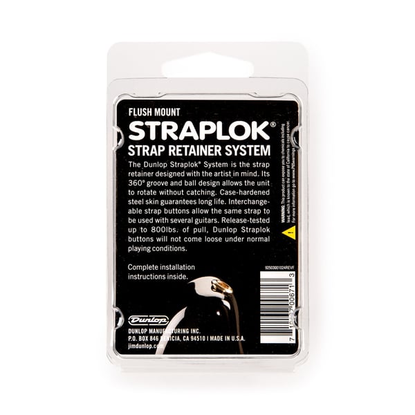 Dunlop SLS1403BK Straplok Flush Mount Strap Retainer System, Black