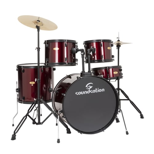 SOUNDSATION Drum Set 5 pcs in Pioppo con finitura rivestita Wine Red