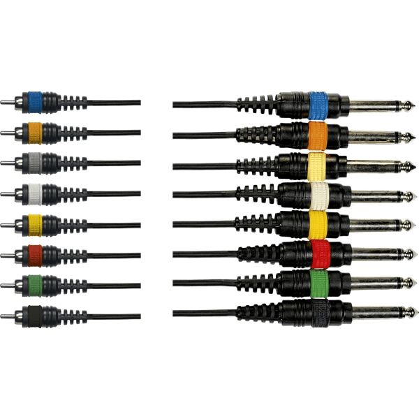 Yellow Cable OC16 Frusta 8 Cavi RCA Maschio/Jack Mono 5 m