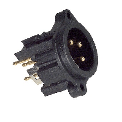PROEL STAGE Spina da pannello XLR in nylon 3 poli. Contatti dorati. A circuito stampato contatti verticali.