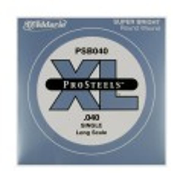 D'ADDARIO ProSteels Bass Guitar Single String, Long Scale, .040. Modello PSB040