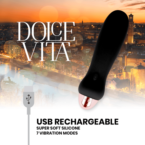 DOLCE VITA - VIBRADOR RECARGABLE FIVE NEGRO 7 VELOCIDADES