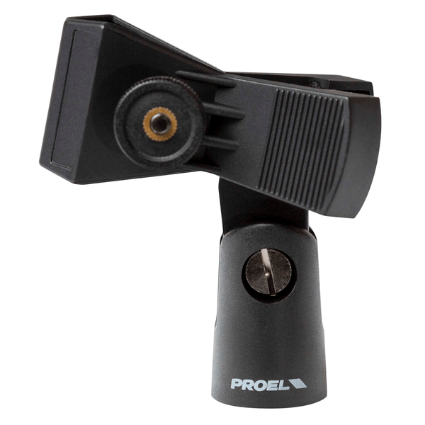 PROEL STAGE Supporto universale a pinza in ABS con vite bloccante per microfono (Ø min - max: 20 - 32 mm).