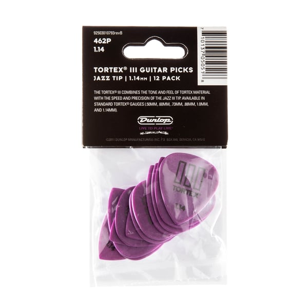 Dunlop 462P Tortex III Purple 1.14