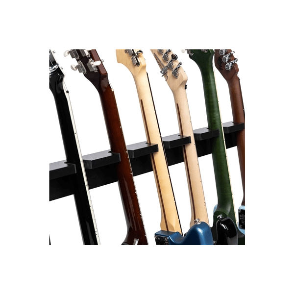 Gator Frameworks GFW-GTR-WD6RK-BLK Supporto in legno per 6 chitarre con finitura nera&lt;br&gt;