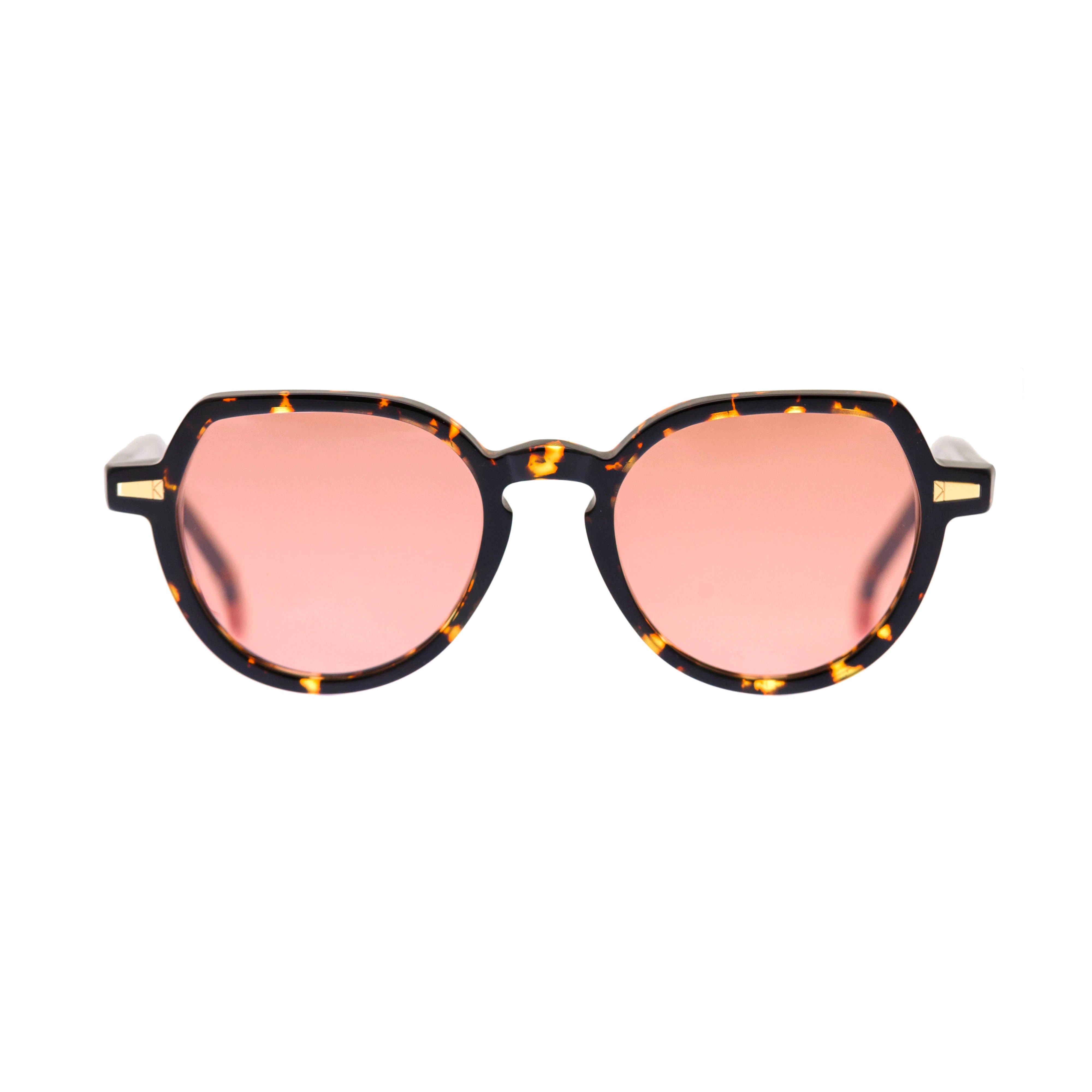 メガネ KYME Kyme - GEA COL 4 - OPTICAL GLASSES - transp peach Kyme Eyewear COLE4: hexagonal vintage sunglasses. Color