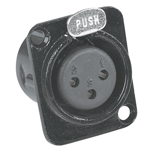 PROEL STAGE Presa da pannello XLR in alluminio 3 poli con push, a saldare. Colore: Nero.