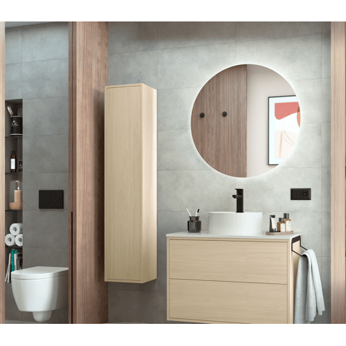 Set Bagno Completo NARCISO 80 cm con Specchio - Nero Opaco