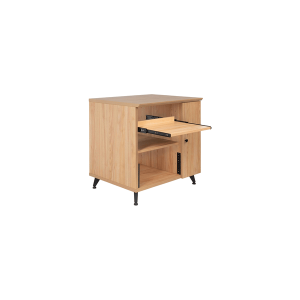 Gator Frameworks GFW-ELITESIDECAR-MPL Mobile rack sidecar cabinet in legno con finitura acero naturale opaca<br>