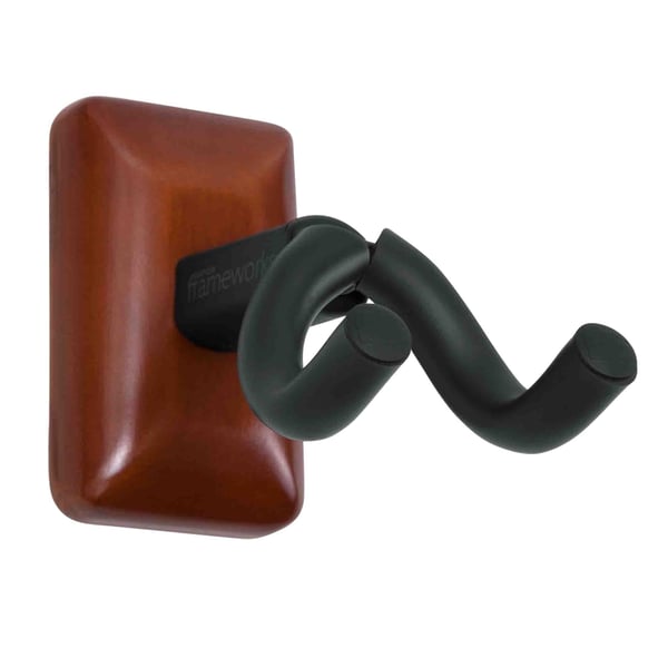 Gator Frameworks GFW-UKE-HNGRMHG Supporto da parete per ukulele e mandolino con piastra in mogano