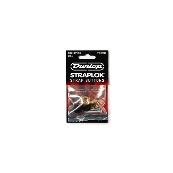 Dunlop 2PSLS034G Straplok Dual Button Gold