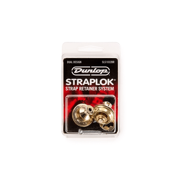 Dunlop SLS1032BR Straplok Dual Design Strap Retainer System, Brass