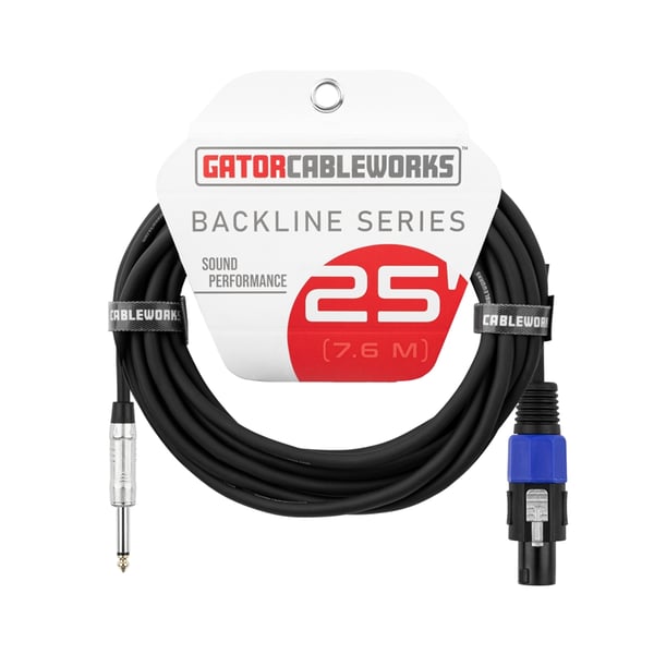 Gator Cableworks GCWB-SPK-25-1TL Cavo speaker jack TS dritto/speakon 7.6 m Serie Backline