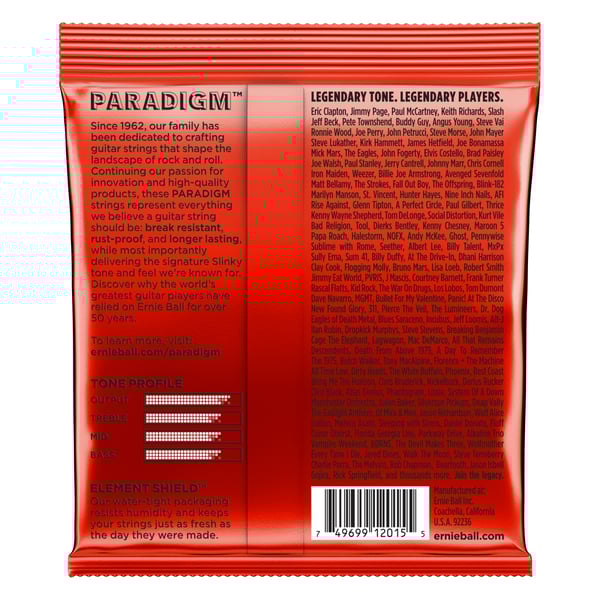 ERNIE BALL Corde per chitarra elettrica Paradigm Skinny Top Heavy Bottom Slinky. Modello P02015
