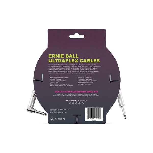 Ernie Ball Cavo PVC Bianco da 3 m - 6049
