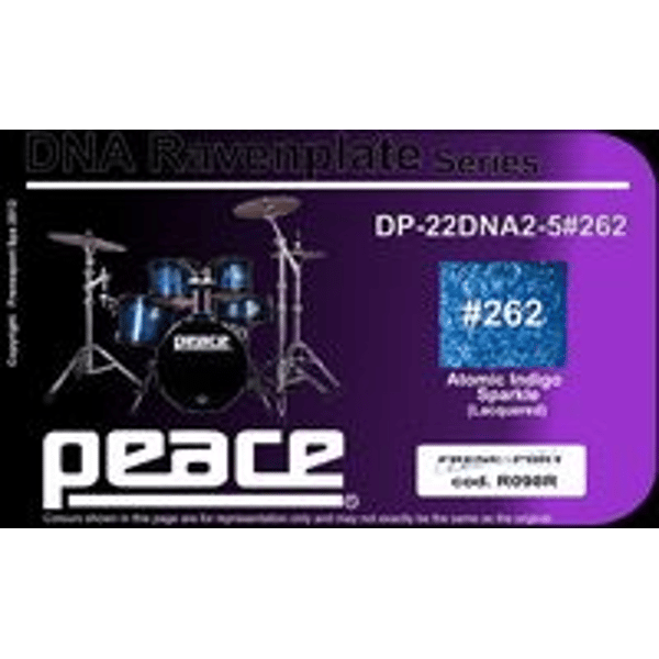 PEACE Drum Set 5 pcs in Acero Nord Americano con finiture laccate sparkle. Modello DP-22DNA2.5#262
