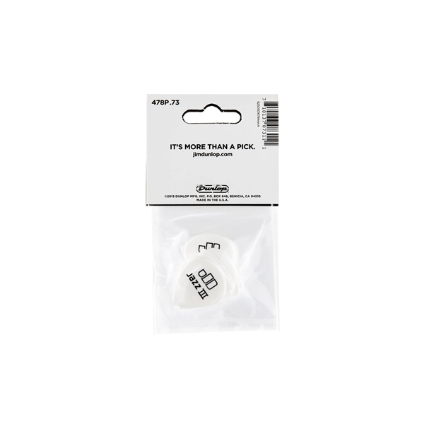 Dunlop 478P.073 TORTEX WHITE JAZZ III, .73MM