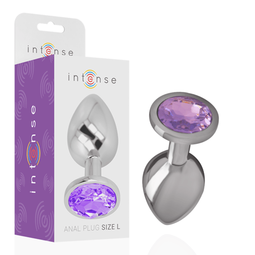 INTENSE ANAL TOYS INTENSE - PLUG ANALE IN METALLO ALLUMINIO CON CRISTALLO VIOLA MISURA S