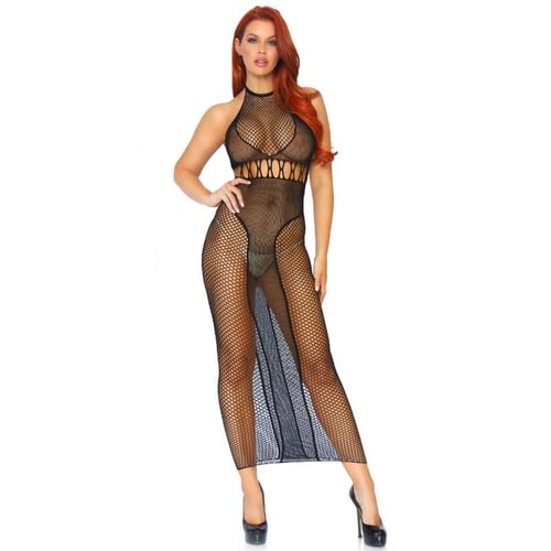 VESTITO LEG AVENUE HALTER DOPPIA RETE SENZA SCHIENALE