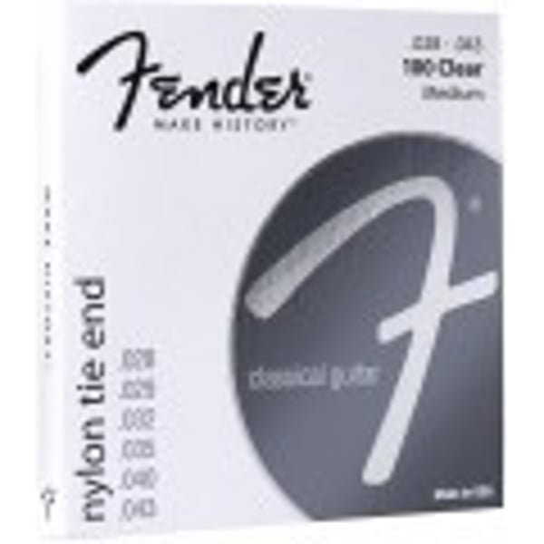 FENDER Muta chitarra classica, 100 trasparente / argento, Tie End, scalatura .028-.043, (6). Modello 0730100400