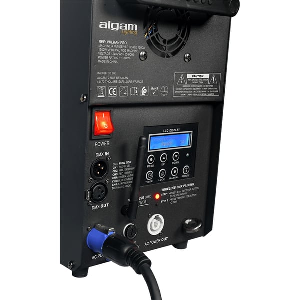 Algam Lighting VULKAN PRO Macchina del Fumo Verticale/Orizzontale Effetto CO2
