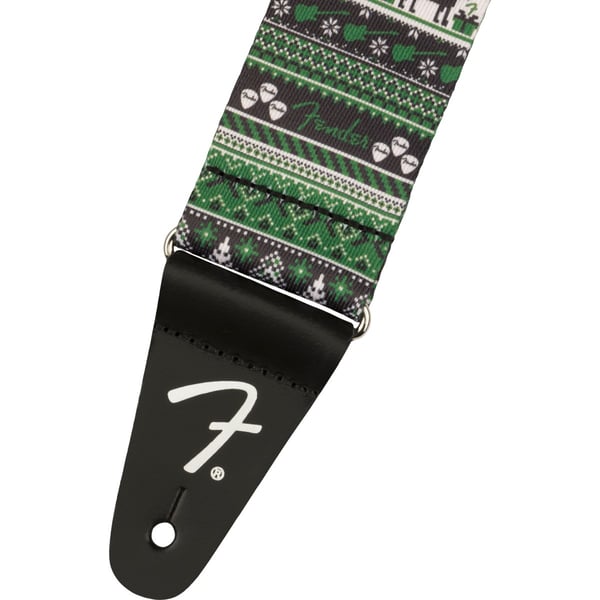 FENDER Tracolla Ugly Xmas Sweater Strap, Green Fair Isle