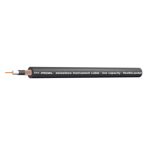 PROEL STAGE Cavo coassiale antirumore per strumenti/effetti con guaina esterna flessibile in PVC ø 6.4 mm - O.F.C. (Oxygen Free Copper). Colore nero