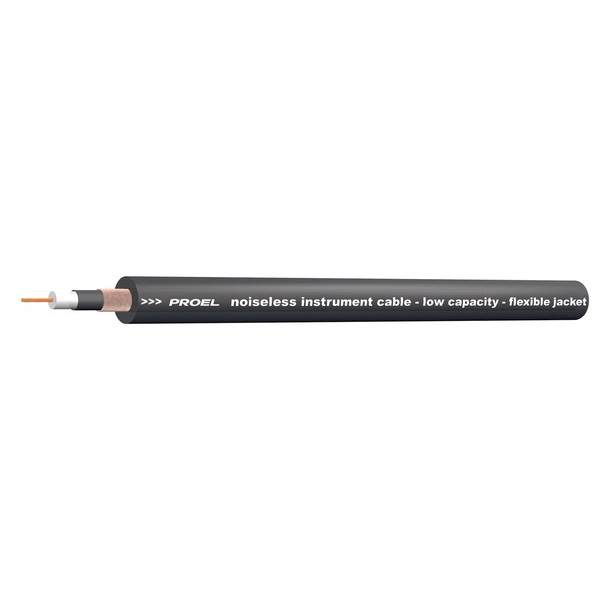 PROEL STAGE Cavo coassiale antirumore per strumenti/effetti con guaina esterna flessibile in PVC ø 6.4 mm - O.F.C. (Oxygen Free Copper). Colore nero