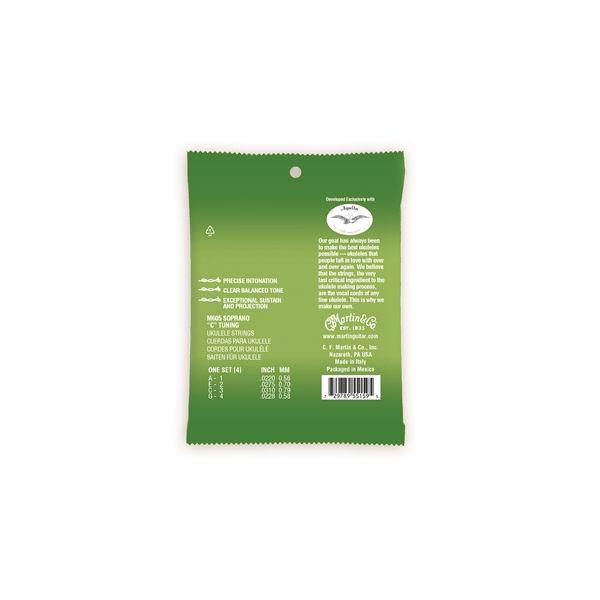 Martin & Co. M605 Ukulele Premium Strings Soprano Polygut 22-22.8