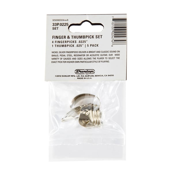 Dunlop 33P N/S 4FINGER & 1THUMB .0225 - PLAYER'S PACK 5 PLETTRI