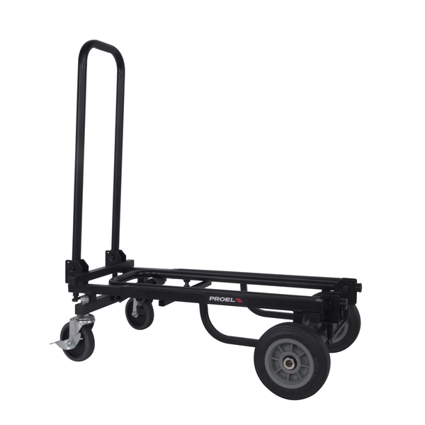 PROEL STAGE Carrello di medie dimensioni, con superficie di carico variabile da un minimo di 585 ad un massimo di 850 mm. Colore nero