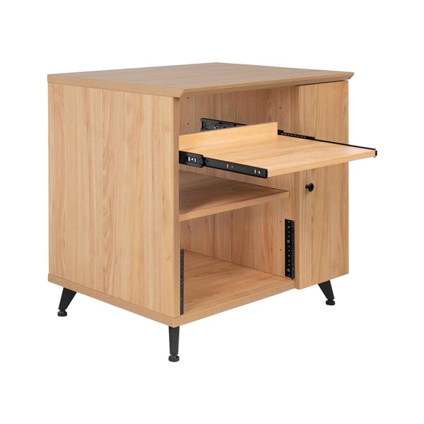 Gator Frameworks GFW-ELITESIDECAR-MPL Mobile rack sidecar cabinet in legno con finitura acero naturale opaca<br>