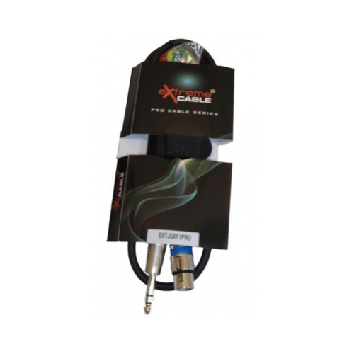 EXTREME JSXF1PRO CAVO JACK STEREO MASCHIO 1/4" 6,3mm-XLRF FEMMINA 1 MT. CONNETTORI SMONTABILI + SET ANELLINI COLORATI IDENTIFICATIVI PER CONNETTORE