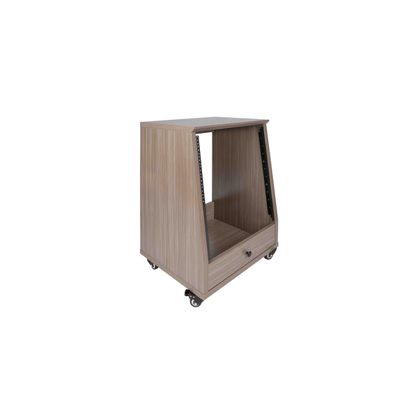 Gator Frameworks GFW-ELITESTUDIORK12-GRY Rack da studio inclinato 12 unità con finitura grigia in legno Driftwood<br>