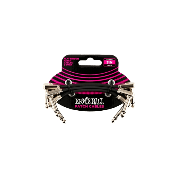 Ernie Ball 6220 Flat Ribbon Patch Cable 7,62 cm Pacco da 3