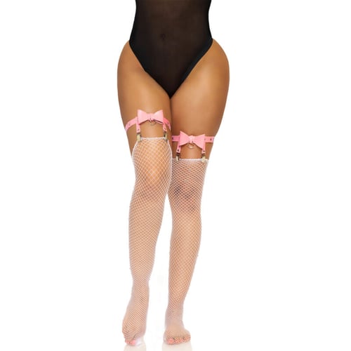 LEG AVENUE ACCESSORIES LEG AVENUE - GIARRETTIERA L IN PELLE VEGANA TAGLIA UNICA - ROSA
