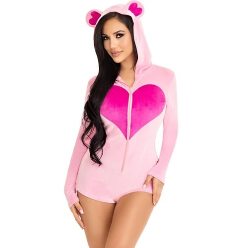 LEG AVENUE COSTUMES LEG AVENUE - BODY IN VELLUTO ORSETTO ROSA S