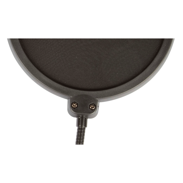 PROEL STAGE Filtro antisibilo doppio a calza in nylon, con flessibile regolabile di lunghezza 34 cm. Colore nero.