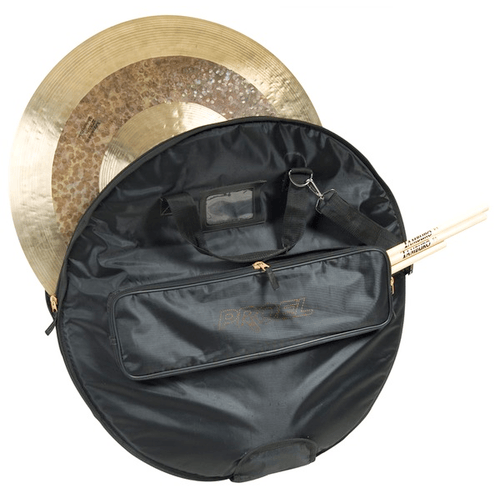 PROEL STAGE Borsa per piatti con tasca porta bacchette in robusto nylon 420D antistrappo con imbottitura in poliuretano espanso ad alta densità da 10 mm Disponibile in colore nero.