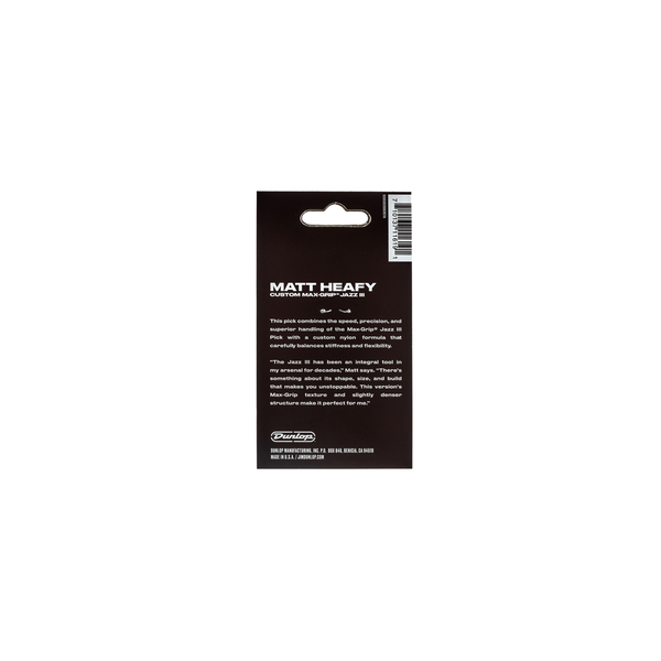 Dunlop 471P3SMH Matt Heafy Max Grip Jazz Player's Pack/6