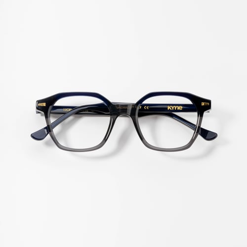 Kyme Eyewear Kyme Lucien Grey Black Sunglasses - Handmade Italian Geometric Eyewear.  Color Grey Black, Size Medium