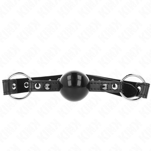 KINK COLLAR &amp; GAG KINK - BALL GAG 4 CM CON RIVETTO PUNTA E CHIUSURA A SCATTO 65 x 2 CM