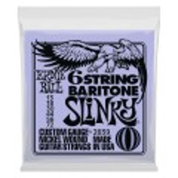ERNIE BALL Corde Slinky per chitarra baritono a 6 corde con capicorda piccoli e scala 29 5/8. Modello P02839